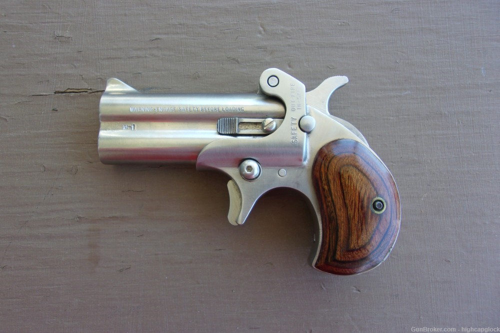 American Derringer M1 .38 Spcl 3" Stainless Derringer NICE $1START-img-2