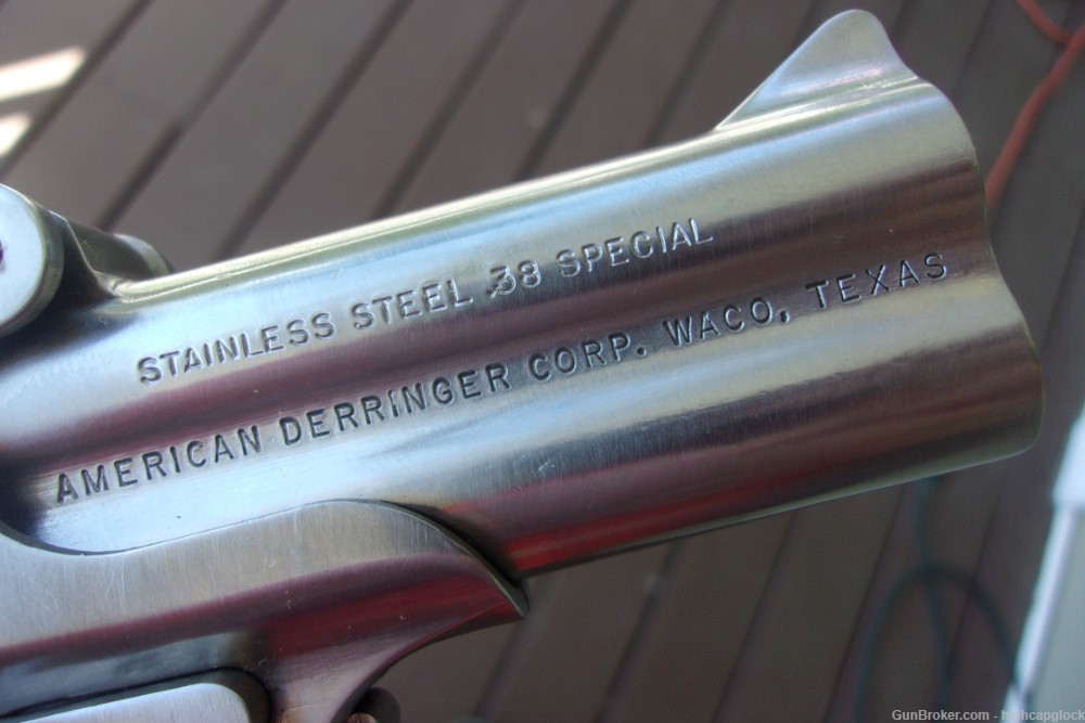 American Derringer M1 .38 Spcl 3" Stainless Derringer NICE $1START-img-3