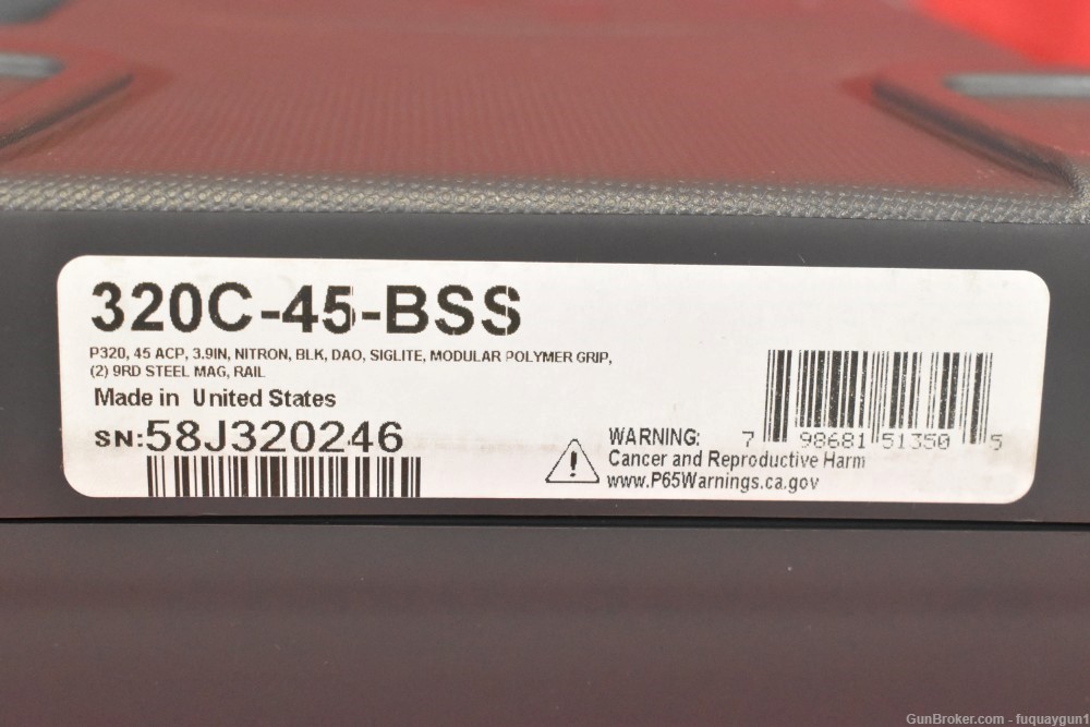 Sig P320 Compact 45 ACP 3.9" 9rd 320C-45-BSS P320-Compact-img-9