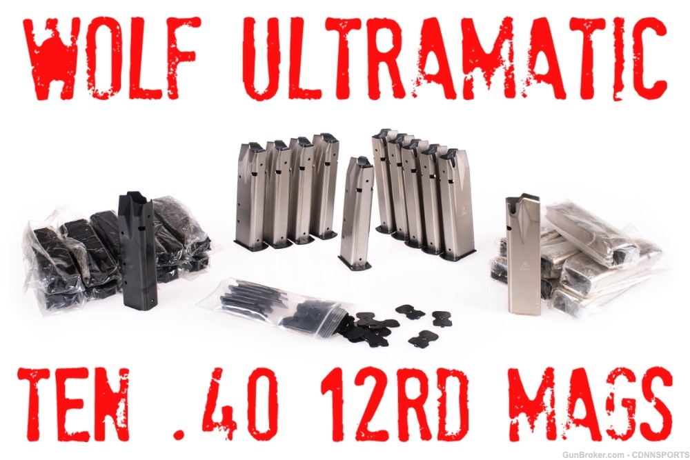 Wolf Ultramatic Factory Magazines .40 S&W 12rd NEW LOT OF TEN + 19 Bodies-img-0