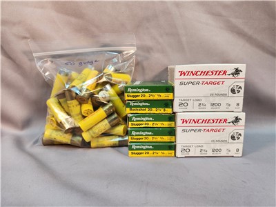 MIXED LOT OF 20GA AMMO WINCHESTER REMINGTON USED! PENNY AUCTION!