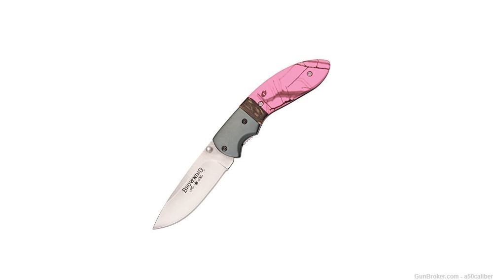 Browning For Her Folding Knife - Mossy Oak Break-Up, Pink-img-0