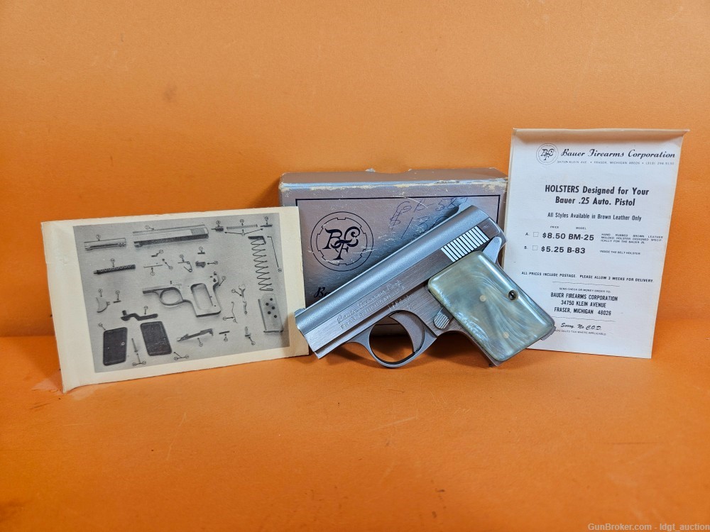 Bauer Firearms Baby Bauer 25 Caliber Automatic 25 ACP Pistol 6+1 2" W/ Box-img-0