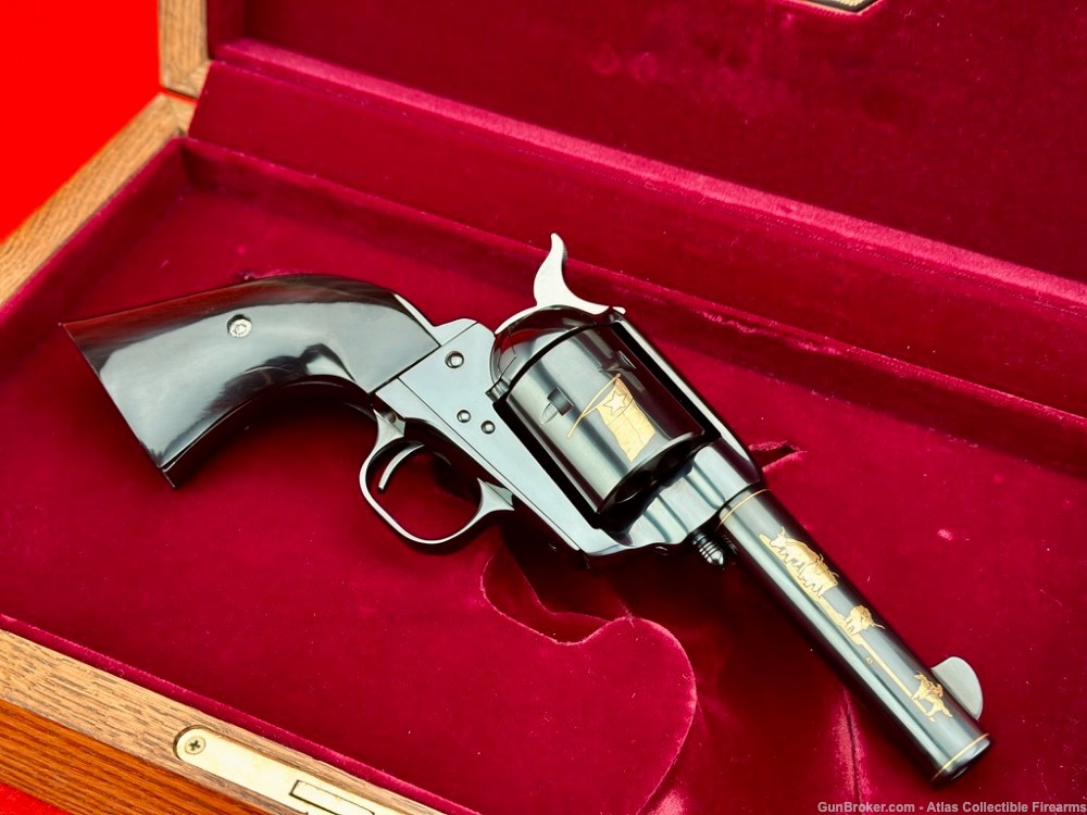 1986 Colt SAA "TEXAS DELUXE" 45LC 4" *FACTORY ENGRAVED & GENUINE BUFFALO*-img-5