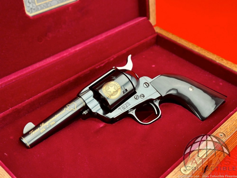 1986 Colt SAA "TEXAS DELUXE" 45LC 4" *FACTORY ENGRAVED & GENUINE BUFFALO*-img-0