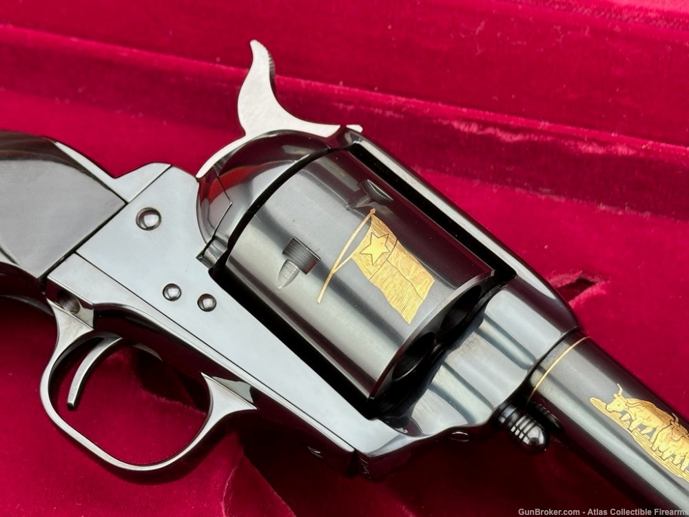 1986 Colt SAA "TEXAS DELUXE" 45LC 4" *FACTORY ENGRAVED & GENUINE BUFFALO*-img-7