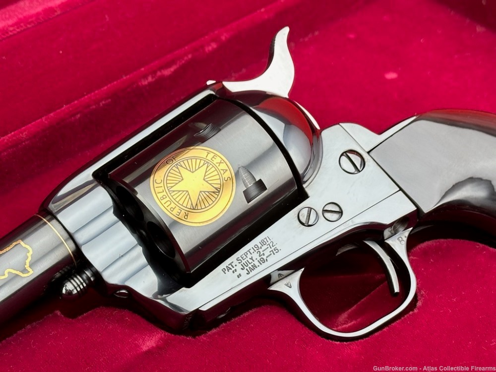 1986 Colt SAA "TEXAS DELUXE" 45LC 4" *FACTORY ENGRAVED & GENUINE BUFFALO*-img-3