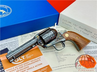 Colt SAA 4 3/4" Deluxe Royal Blue .45LC |*FACTORY ENGRAVED SHOW GUN*| NIB!