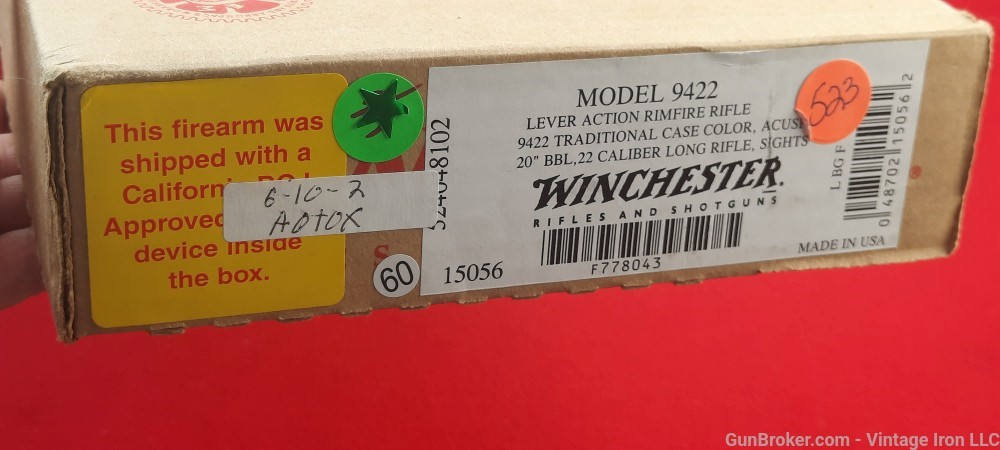 Winchester 9422 Traditional Case Color,20" barrel .22 lr NOS NIB! NR-img-3