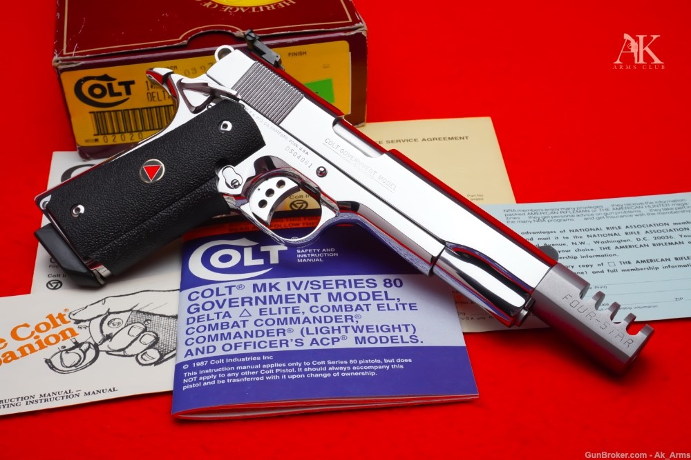 1989 Colt Delta Elite In Box 10mm 1911 *BREATHTAKING BRIGHT STAINLESS*-img-4