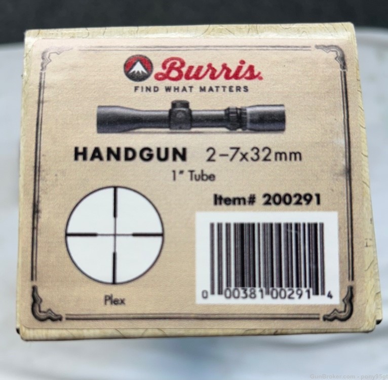 Like new Burris 2-7x32 mm handgun scope (black) with rings-img-0