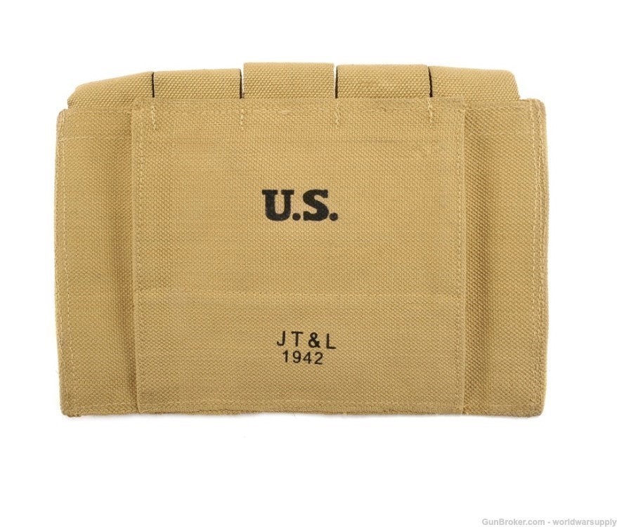 US WW2 Thompson 5 Cell Mag Pouch Khaki -img-1