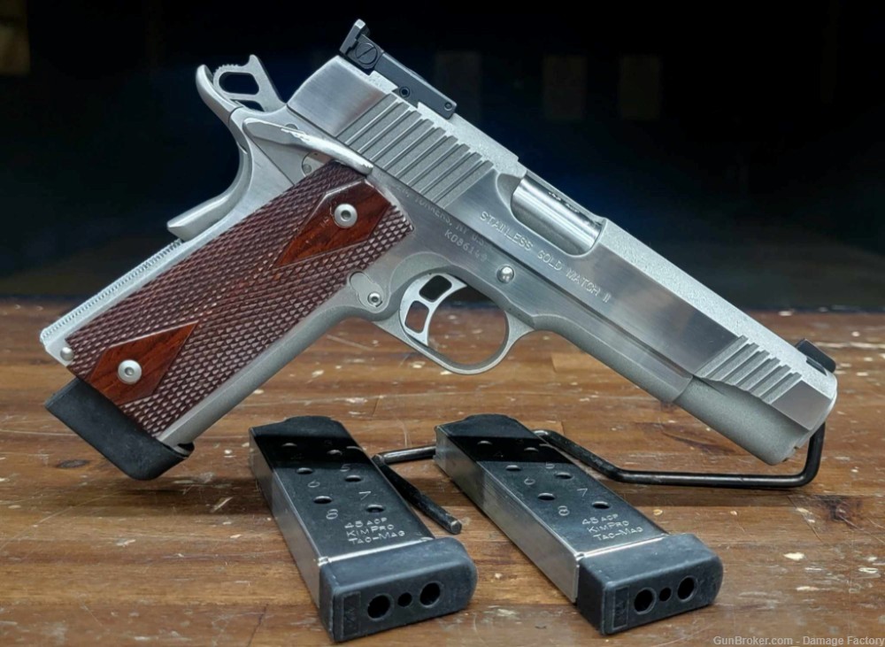 Lightly Loved Kimber 1911 Stainless Gold Match II 45acp Kimber's Finest!-img-0