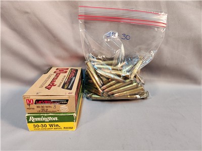 MIXED LOT OF 30-30WIN AMMO 95RDS USED! PENNY AUCTION!