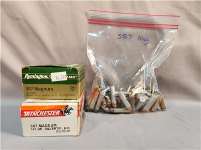 MIXED LOT OF 357 MAG 100RDS USED! PENNY AUCTION!