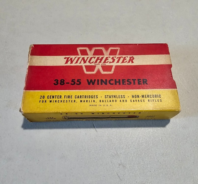 Vintage Box of .38-55 Winchester Rounds-img-0