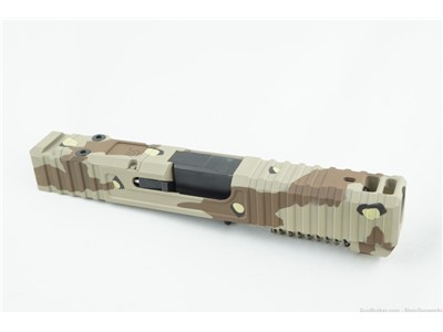 Glock 43x MOS optic Ready Ported Complete Slide Barrel Desert Cerakote