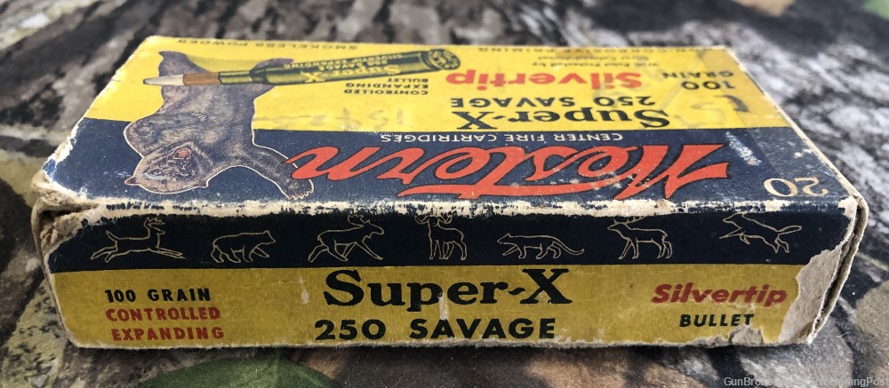 Vintage Western Super-X 250 Savage Silvertip Bear Box - Brass Casings-img-3