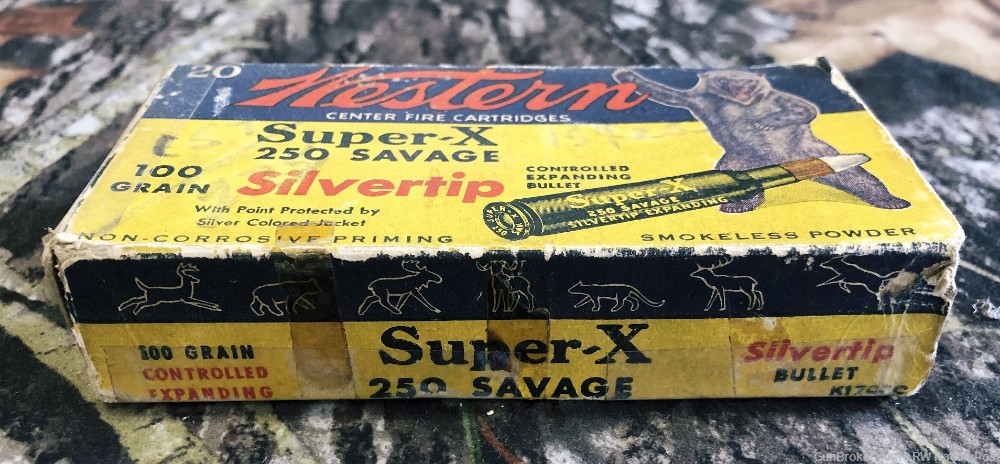 Vintage Western Super-X 250 Savage Silvertip Bear Box - Brass Casings-img-1