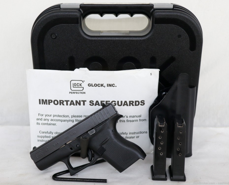 Glock Model 42 .380ACP 3.25” S.Auto Subcompact Pistol – Black Polymer -img-0