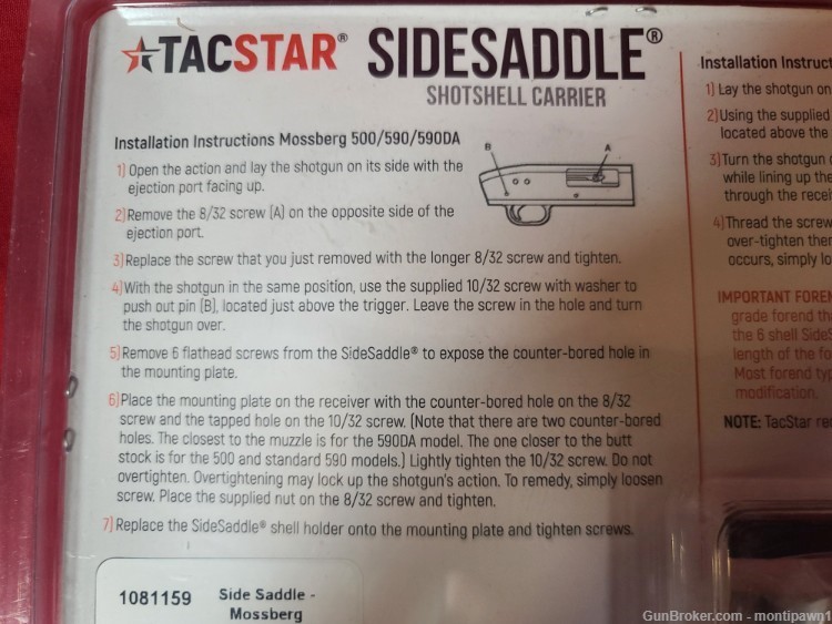 TacStar Sidesaddle Shotshell Carrier Mossberg 500 590 590DA Tactical -img-2