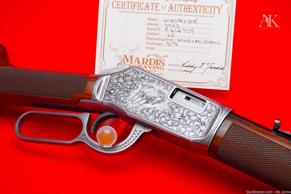 1990 Winchester 9422 Lever Action Rifle .22LR Two-Tone *MASTER ENGRAVED*-img-0