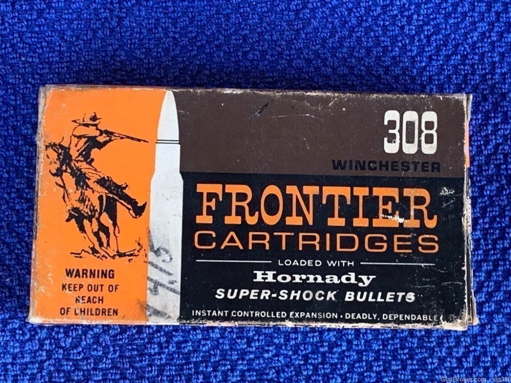 VINTAGE HORNADY FRONTIER 308 WIN 150GR SUPER SHOCK AMMO FULL 20RDS-img-1