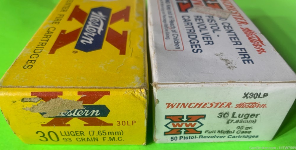 Winchester Western 30 Luger 7.65mm 93 gr FMC 2 boxes 99rounds-img-0