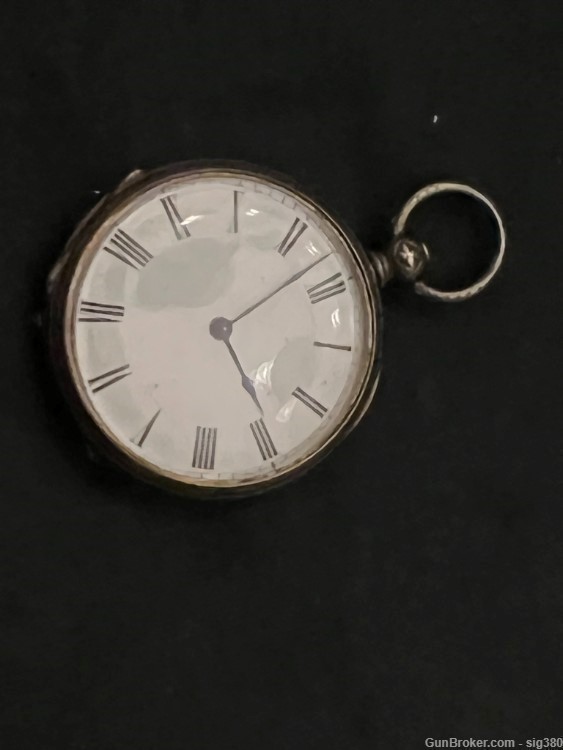 ANTIQUE EUROPEAN SILVER KEY WIND POCKET WATCH  -img-0