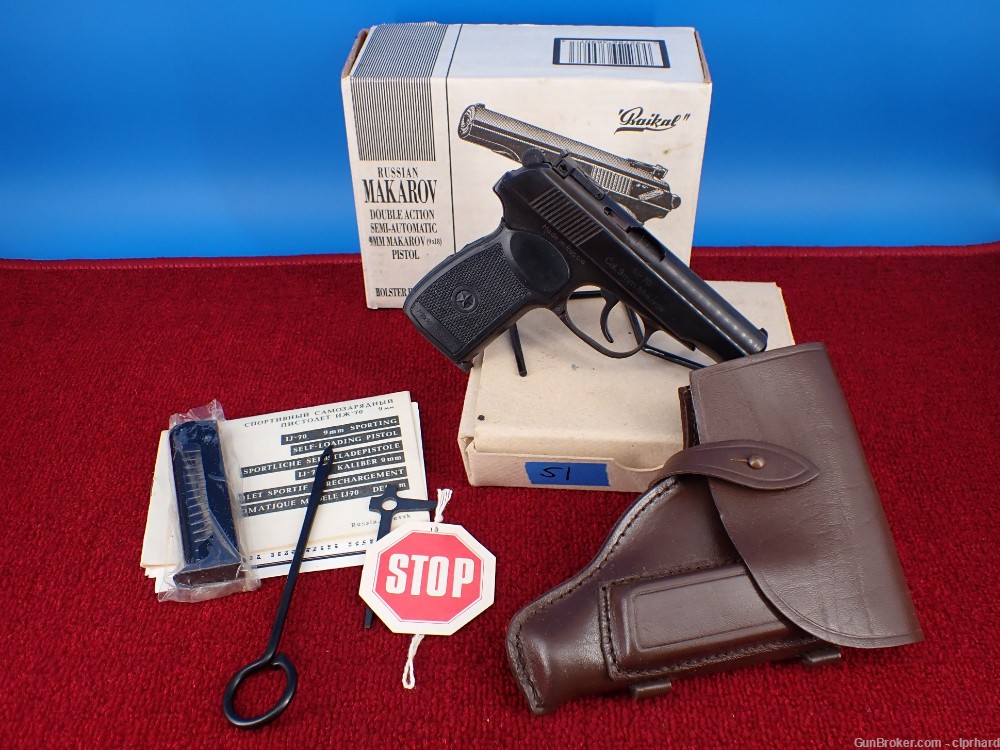 Russian Makarov Baikal IJ-70 9mm Mak *Full Package NIB Unfired* Mfg 1990's-img-0