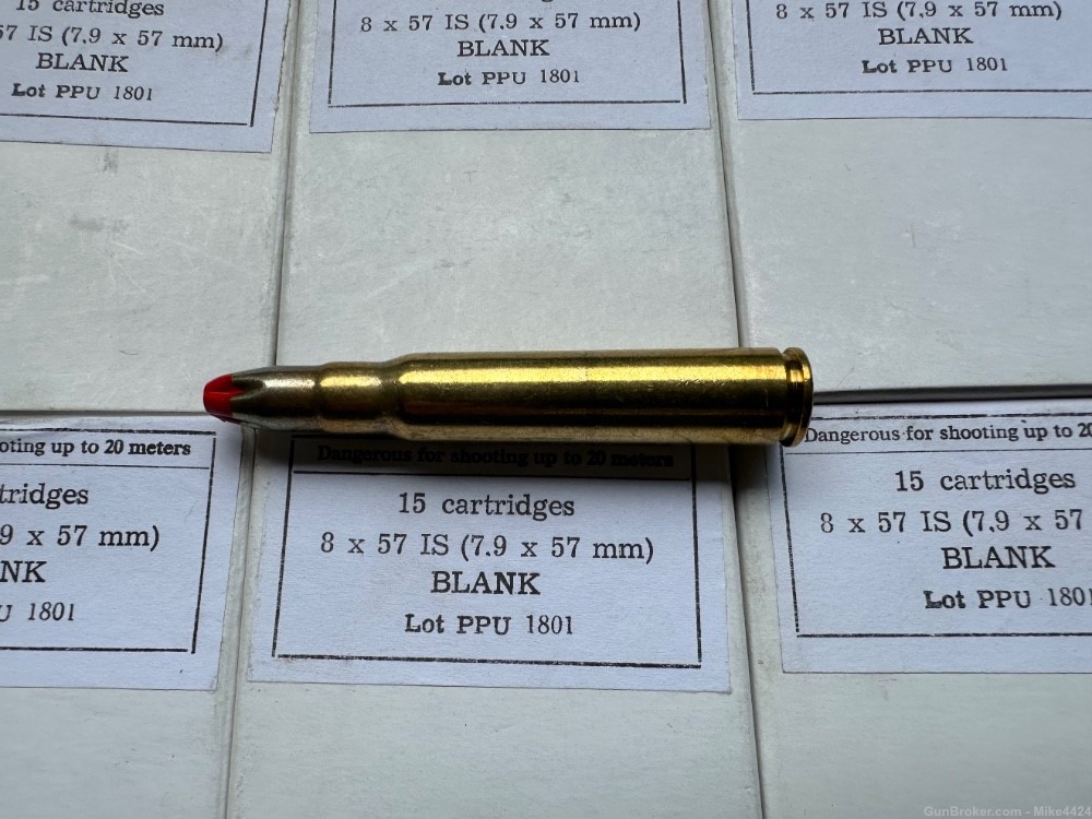 300 Rounds-PPU 8mm Mauser Blank Ammo-For K98-98k-Gew.98-Reenactors-img-1