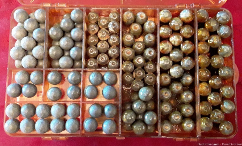 Lead Round Balls & MAXI-BALL Bullets of Various Calibers w/Box - 559 Rounds-img-1