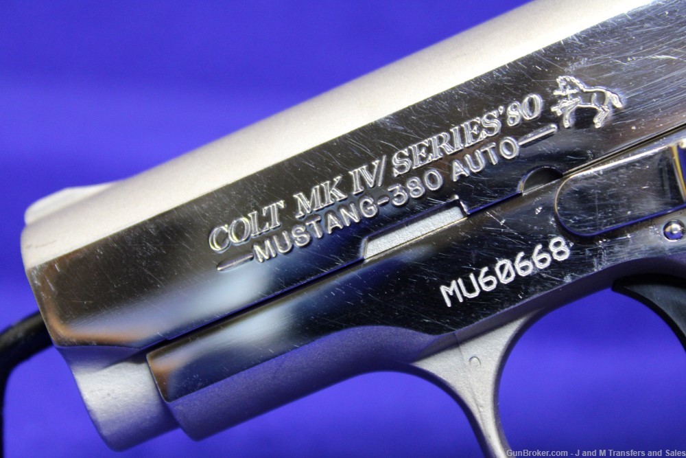 1993 Colt Mustang - Nickel finish- .380 ACP 2 magazines-img-6