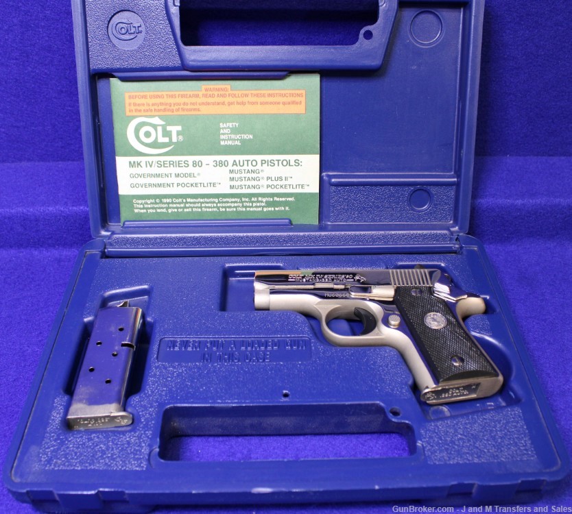 1993 Colt Mustang - Nickel finish- .380 ACP 2 magazines-img-0