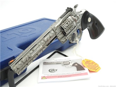 New! Oak Forest Collectible Stunning Custom Engraved Colt Python 6" 357 MAG