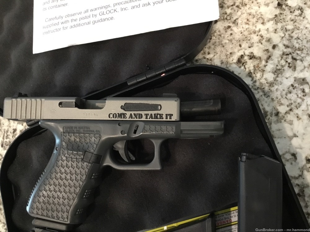 Glock 23 texas edition come and take it cerakote engraved .40 s&w extra mag-img-7