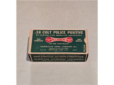 Vintage Box of .38 Colt Police Positive Ammo