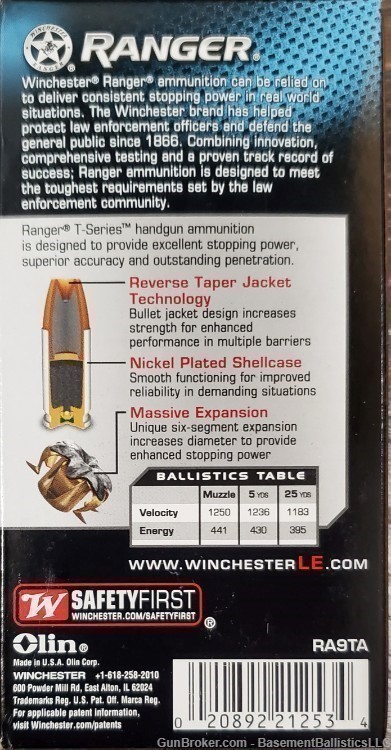 200 Rounds - Winchester Ranger T Series 9mm 127gr +p+ JHP RA9TA FREE SHIP-img-1