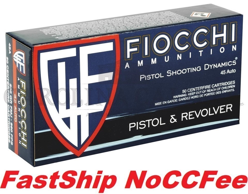 45 ACP FIOCCHI 45ACP 230GR. FMJ 45A500-img-0