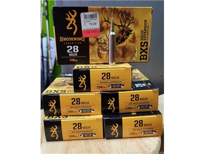 .28 Nosler Browning 139gr NON-TOXIC / COPPER 6 boxes - 120rd Lot 