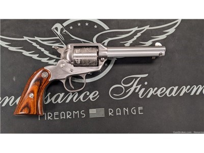 USED Ruger New Bearcat 22LR revolver, nicely engraved, with a soft case