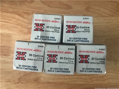 Winchester Western WWX 30 Carbine  110gr. Hollow Soft Point 50 rounds/box 