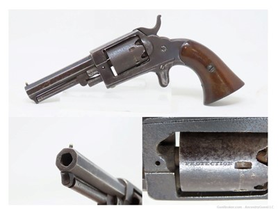 Antique CIVIL WAR Era “PROTECTION” Marked .28 PERCUSSION Pocket Revolver   