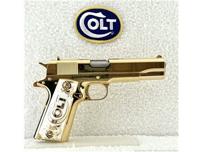 STUNNING 14K GOLD PLATED Seattle Engraving COLT 45ACP!