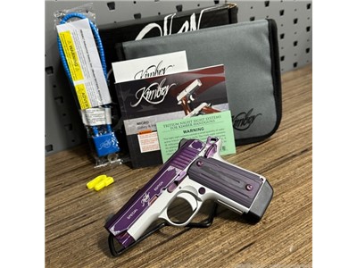 Kimber Micro 9 Amethyst 9mm 7rd w/ Box + Extra Grips MINT! PENNY AUCTION