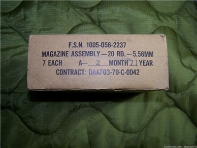 M16/AR15 20 Round Magazines, Pre-Ban, New In Factory Package Dated 2/71