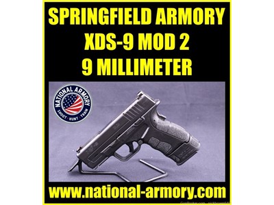 SPRINGFIELD ARMORY XDs-9 MOD2 9MM 3.3" BBL FIBER OPTIC SIGHTS TACTICAL RAIL