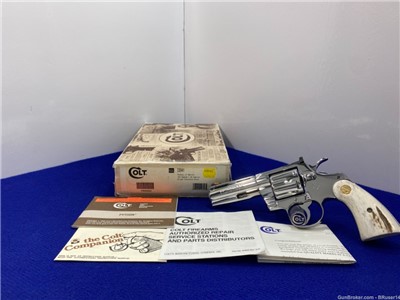 1995 Colt Python .357 Mag 4" *ULTRA RARE FACTORY BRIGHT STAINLESS MODEL*