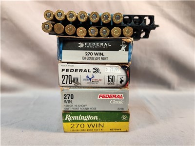 MIXED LOT OF 270WIN AMMO 72RDS USED! PENNY AUCTION!
