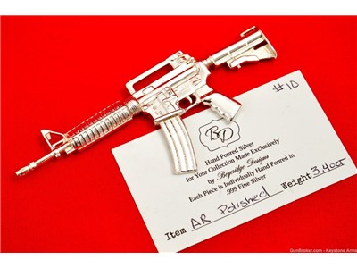 Spectacular & Badass Colt AR15 AR M4 3.4oz .999 Fine Silver w/ COA